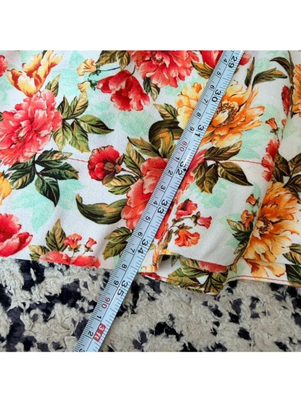 Farm Rio Patchwork Floral Asymmetrical Midi Skirt Women's Size S - Picture 13 of 13